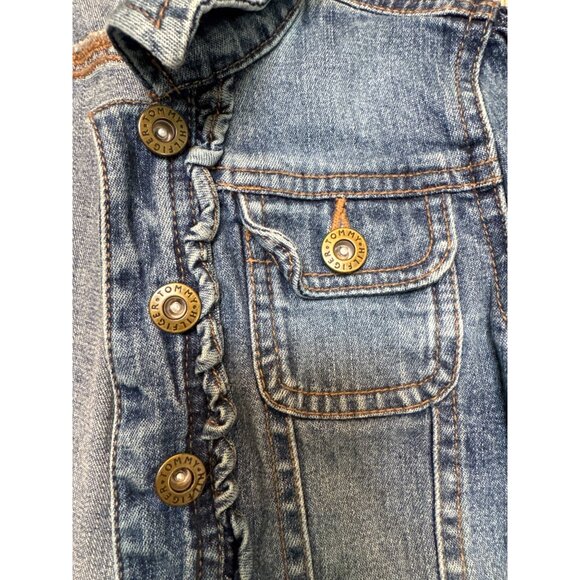 Tommy Hilfiger Baby Denim Jacket 12-18 Months Blue Jean Ruffle Button-Up - Picture 3 of 13